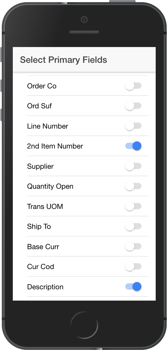 Select Primary Fields